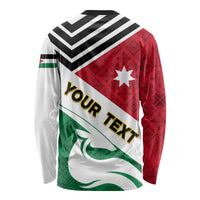 Jordan Independence Day Long Sleeve Shirt Jordanie Folk Pattern Flag Style - Wonder Print Shop