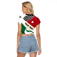 Jordan Independence Day Raglan Cropped T Shirt Jordanie Folk Pattern Flag Style - Wonder Print Shop