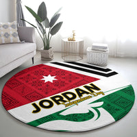 Jordan Independence Day Round Carpet Jordanie Folk Pattern Flag Style
