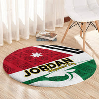 Jordan Independence Day Round Carpet Jordanie Folk Pattern Flag Style
