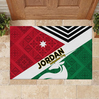 Jordan Independence Day Rubber Doormat Jordanie Folk Pattern Flag Style - Wonder Print Shop