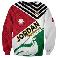 Jordan Independence Day Sweatshirt Jordanie Folk Pattern Flag Style - Wonder Print Shop