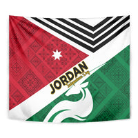 Jordan Independence Day Tapestry Jordanie Folk Pattern Flag Style - Wonder Print Shop