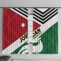Jordan Independence Day Window Curtain Jordanie Folk Pattern Flag Style - Wonder Print Shop