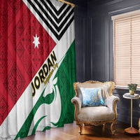 Jordan Independence Day Window Curtain Jordanie Folk Pattern Flag Style - Wonder Print Shop