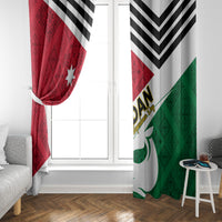 Jordan Independence Day Window Curtain Jordanie Folk Pattern Flag Style - Wonder Print Shop