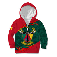 Cameroon Kid Hoodie Cameroun Coat Of Arms Mix African Pattern - Wonder Print Shop