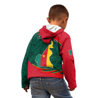 Cameroon Kid Hoodie Cameroun Coat Of Arms Mix African Pattern - Wonder Print Shop