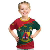 Cameroon Kid T Shirt Cameroun Coat Of Arms Mix African Pattern - Wonder Print Shop