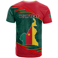 Personalised Cameroon T Shirt Cameroun Coat Of Arms Mix African Pattern - Wonder Print Shop