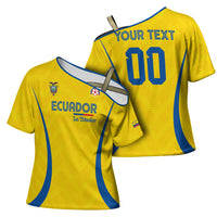 Custom Ecuador 2026 World Football Cross Shoulder Shirt La Tri Go Champion Yellow Edition