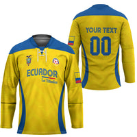Custom Ecuador 2026 World Football Hockey Jersey La Tri Go Champion Yellow Edition