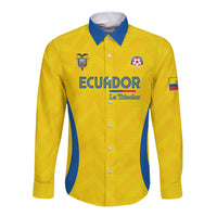 Custom Ecuador 2026 World Football Long Sleeve Button Shirt La Tri Go Champion Yellow Edition