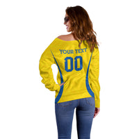 Custom Ecuador 2026 World Football Off Shoulder Sweater La Tri Go Champion Yellow Edition