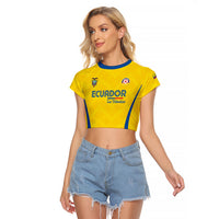 Custom Ecuador 2026 World Football Raglan Cropped T Shirt La Tri Go Champion Yellow Edition