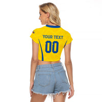 Custom Ecuador 2026 World Football Raglan Cropped T Shirt La Tri Go Champion Yellow Edition