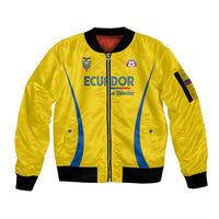 Custom Ecuador 2026 World Football Sleeve Zip Bomber Jacket La Tri Go Champion Yellow Edition