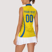 Custom Ecuador 2026 World Football Women Sleeveless Polo Shirt La Tri Go Champion Yellow Edition