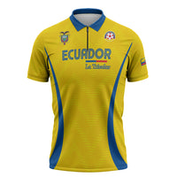 Custom Ecuador 2026 World Football Zipper Polo Shirt La Tri Go Champion Yellow Edition