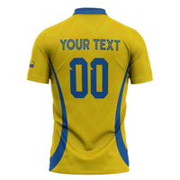 Custom Ecuador 2026 World Football Zipper Polo Shirt La Tri Go Champion Yellow Edition