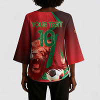 Custom Morocco 2026 World Football Kimono Sleeve Blouse Together for One Goal Champions