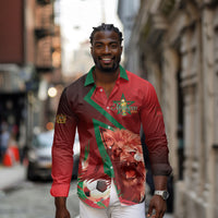 Custom Morocco 2026 World Football Long Sleeve Button Shirt Together for One Goal Champions