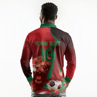 Custom Morocco 2026 World Football Long Sleeve Polo Shirt Together for One Goal Champions