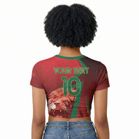 Custom Morocco 2026 World Football Raglan Cropped T shirt Together for One Goal Champions