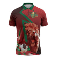 Custom Morocco 2026 World Football Zipper Polo Shirt Together for One Goal Champions