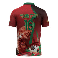 Custom Morocco 2026 World Football Zipper Polo Shirt Together for One Goal Champions