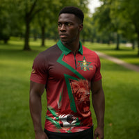 Custom Morocco 2026 World Football Zipper Polo Shirt Together for One Goal Champions