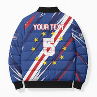 Custom World Football 2026 Cabo Verde Bomber Puffer Jacket Tubaroes Azuis Victory