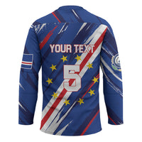 Custom World Football 2026 Cabo Verde Hockey Jersey Tubaroes Azuis Victory