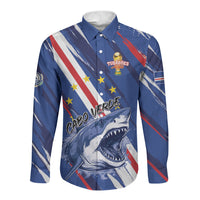 Custom World Football 2026 Cabo Verde Long Sleeve Button Shirt Tubaroes Azuis Victory