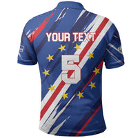 Custom World Football 2026 Cabo Verde Polo Shirt Tubaroes Azuis Victory