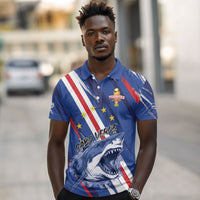 Custom World Football 2026 Cabo Verde Polo Shirt Tubaroes Azuis Victory