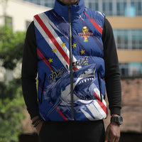 Custom World Football 2026 Cabo Verde Sleeveless Puffer Jacket Tubaroes Azuis Victory