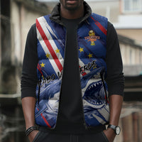 Custom World Football 2026 Cabo Verde Sleeveless Puffer Jacket Tubaroes Azuis Victory