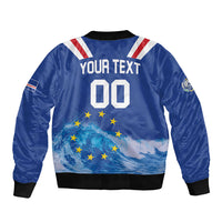 Custom Cape Verde Football 2026 Blue Shark Bomber Jacket Go Champions