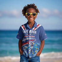 Custom Cape Verde Football 2026 Blue Shark Kid Hawaiian Shirt Go Champions