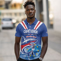 Custom Cape Verde Football 2026 Blue Shark Polo Shirt Go Champions