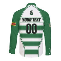 Custom Zimbabwe Rugby 3rd Africa Cup Long Sleeve Button Shirt The Sables Back-to-Back Champions