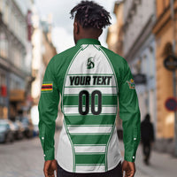 Custom Zimbabwe Rugby 3rd Africa Cup Long Sleeve Button Shirt The Sables Back-to-Back Champions