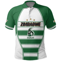 Custom Zimbabwe Rugby 3rd Africa Cup Polo Shirt The Sables Back-to-Back Champions