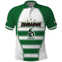 Custom Zimbabwe Rugby 3rd Africa Cup Polo Shirt The Sables Back-to-Back Champions