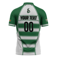 Custom Zimbabwe Rugby 3rd Africa Cup Zipper Polo Shirt The Sables Back-to-Back Champions