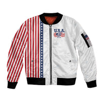 Personalized Soccer USA Est 1913 Sleeve Zip Bomber Jacket Patriotic United States