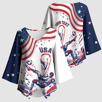 Personalized Soccer USA Kimono Sleeve Blouse US Dynamic Stylized