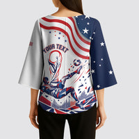 Personalized Soccer USA Kimono Sleeve Blouse US Dynamic Stylized