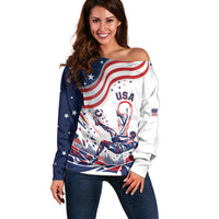 Personalized Soccer USA Off Shoulder Sweater US Dynamic Stylized